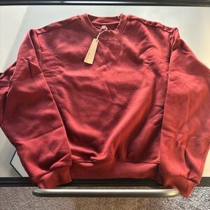 SKIMS Men's Deep Red Crewneck Sweater